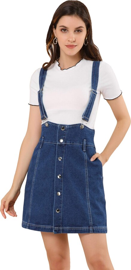 button up overall dress