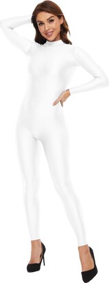 Full Bodysuit Womens Long Sleeve One Piece Jumpsuit Spandex Zentai Unitard