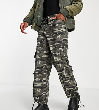 Khaki Camo Baggy Low Rise 90S Cargo Trousers  PrettyLittleThing