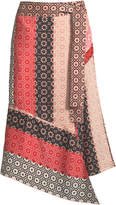 Thumbnail for your product : Derek Lam 10 Crosby Asymmetrical Geo-Print Silk Wrap Skirt