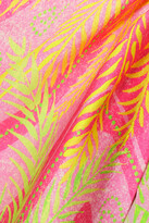 Thumbnail for your product : retrofete Ariella Wrap-effect Printed Duchesse Silk-blend Satin Mini Dress - Fuchsia
