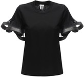 Thumbnail for your product : Noir Kei Ninomiya Cotton T-shirt W/tulle Sleeves