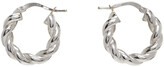 Thumbnail for your product : Bottega Veneta Silver Small Hoop Earrings