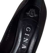 Thumbnail for your product : Gina Black Satin Crystal Embellished Platform Peep Toe Pumps Size 39