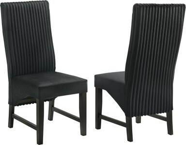 Red Barrel Studio Dempsey Black Upholstered Dining Side Chair (Set Of 2)