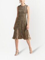 Thumbnail for your product : Oscar de la Renta Tweed Pleated Midi Dress