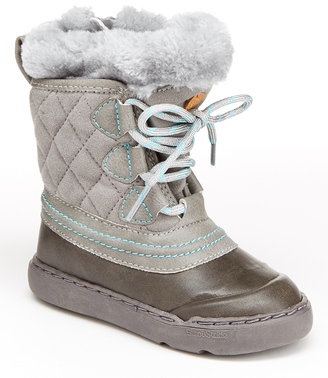 Step & Stride Gray Faux-Fur Marie Boot - Kids