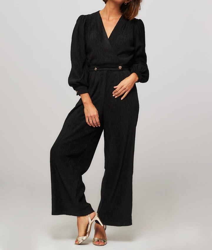 FRNCH Rachelle Woven Velvet Jumpsuit In Black - ShopStyle