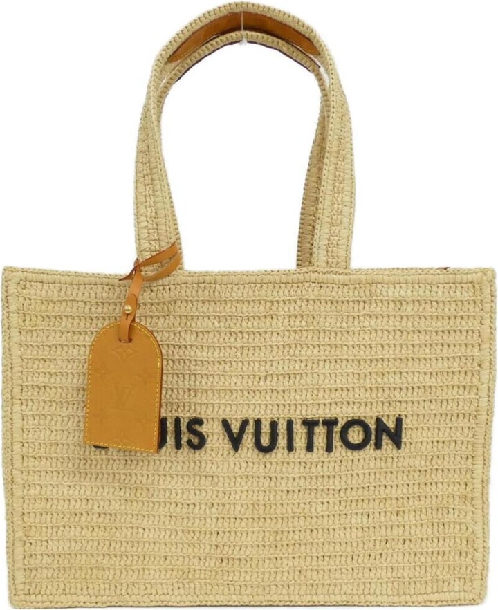 Louis Vuitton Beige Natural Raffia Handbag (Pre-Owned)