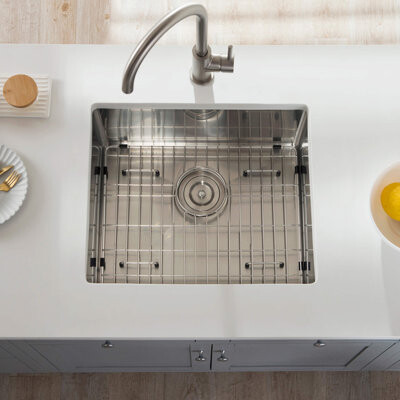 KIBI 21" Handcrafted Undermount Single Bowl 16 gauge Stainless Steel Kitchen Sink – K1-S21