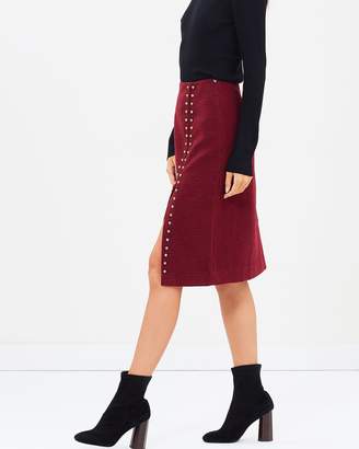 Maison Scotch Studded Wool Skirt