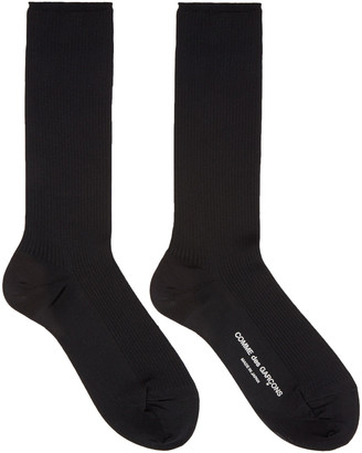 Comme des Garcons Black Ribbed Logo Socks