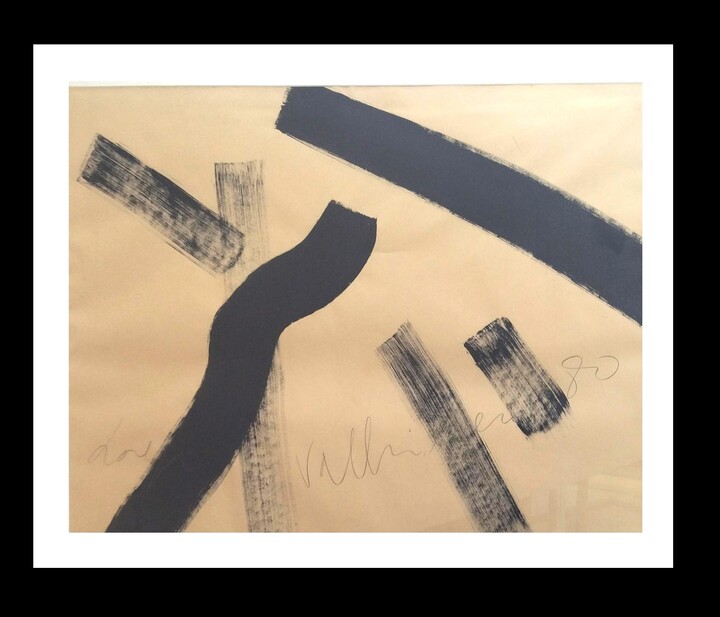 Josep Vallribera, JOSEP VALLRIBERA Barcelona. acrylic paper painting, 1980