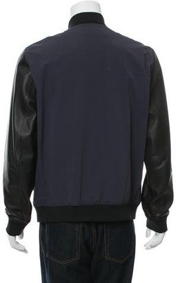 Theory Leather-Accented Bomber Jacket w/ Tags