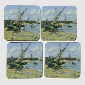 Arty Pie "Eugene Boudin Maree Jetty" Coasters, Multi-Colour, 9 x 9 cm, Set of 4
