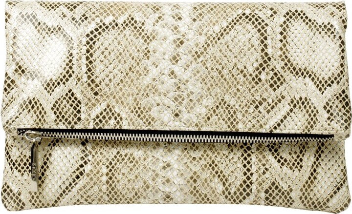 Mystique Clutch bag woman genuine leather python effect double compart –  YULUBAGS
