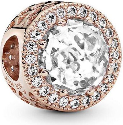 Pandora Jewelry Sparkling Clear Cubic Zirconia Charm in Rose