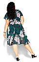 City Chic Blossom Short Sleeve Dress - jade