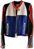tommy hilfiger blue leather jacket