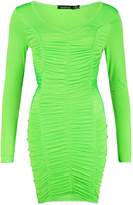 Thumbnail for your product : boohoo Long Sleeved Ruched Mini Dress