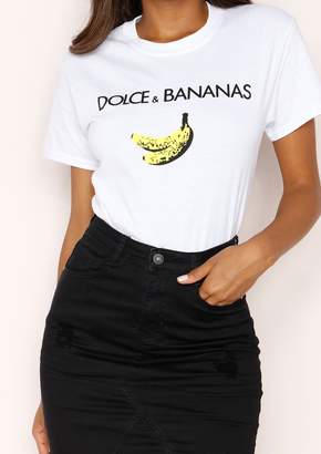 Ever New Ever New Jordin White Dolce And Bananas Slogan T-Shirt