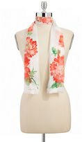 Thumbnail for your product : Lauren Ralph Lauren Striped Floral Silk Scarf