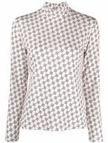 Thumbnail for your product : Rokh Monogram-Print Turtle Neck Top