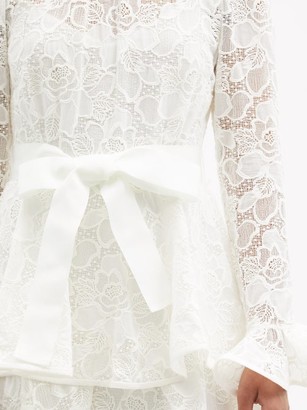 Zimmermann Lovestruck Tiered Cotton-lace Dress - White
