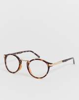 Thumbnail for your product : clear Design Vintage Round Clear Lens Glasses In Tort