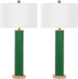 Safavieh Set Of 2 Ollie 32.5In Faux Snakeskin Table Lamps