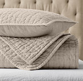 Thumbnail for your product : Restoration Hardware Vintage-Washed Hand-Quilted Belgian Linen Coverlet
