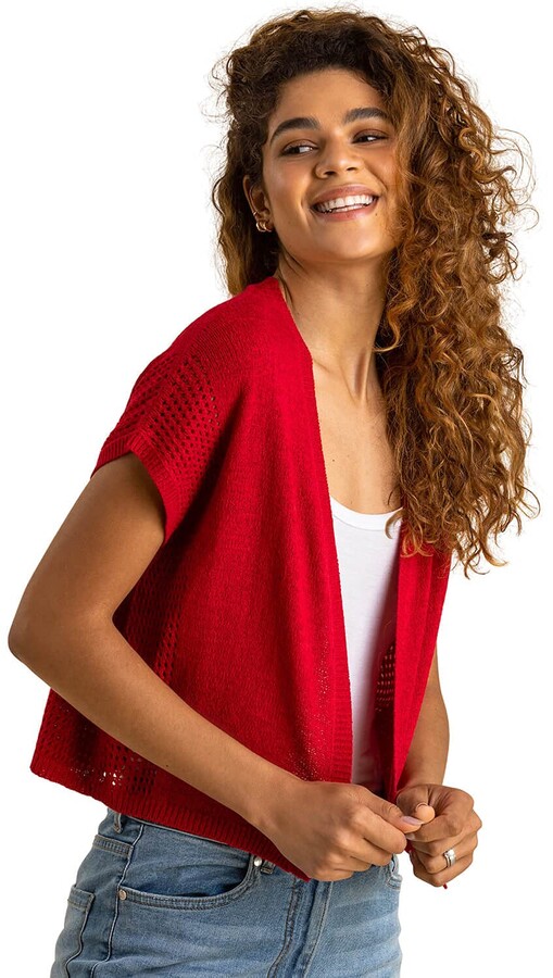 red shrug jacket