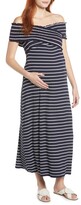 Thumbnail for your product : Maternal America Crisscross Off the Shoulder Maxi Maternity Dress