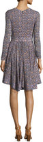 Thumbnail for your product : Rebecca Taylor Lavish V-Neck Long-Sleeve Dress