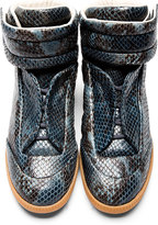 Thumbnail for your product : Maison Martin Margiela 7812 Maison Martin Margiela Blue Snakeskin Future High-Top Sneakers