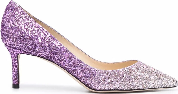JIMMY CHOO 紫、黒ラメ ハイヒール 35 JIMMY CHOO 紫、黒ラメ ハイヒール 35 JIMMY CHOO 紫、黒ラメ