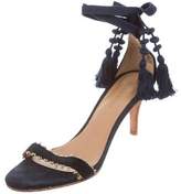 Thumbnail for your product : Ulla Johnson Suede Beaded Mid-Heel Sandals