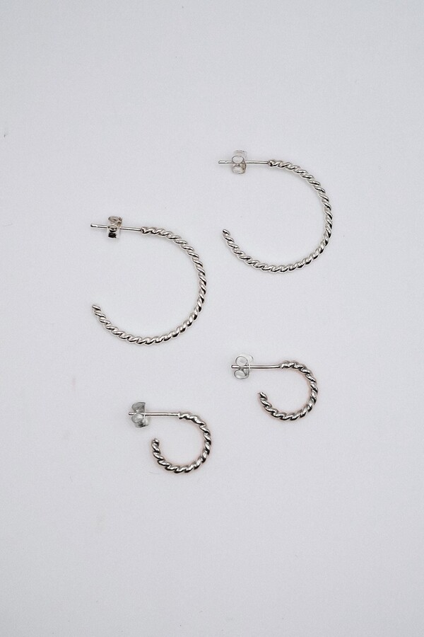 Etsy Chunky Twist Hoop Earrings, Gold Fill, Rose Or Sterling Silver, Unisex Minimalist, Thick, Classic, Croissant