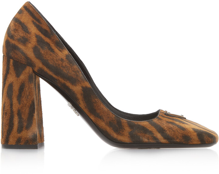 leopard suede pumps