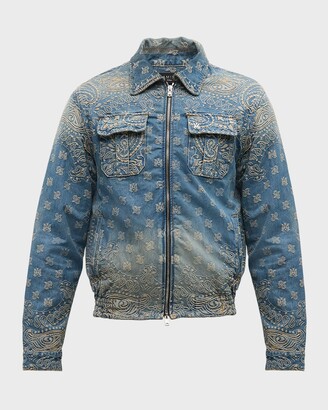 Amiri Men's Bandana Jacquard Denim Jacket - ShopStyle
