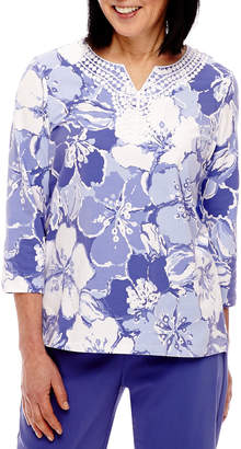 Alfred Dunner Reel It In Floral Tunic Top