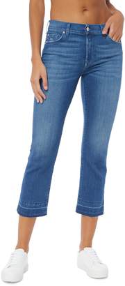 7 For All Mankind Slim Illusion Bootcut Unrolled Jeans In Pacific