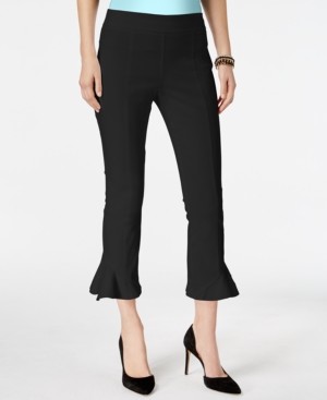 INC International Concepts Ruffled-Hem Cropped Pants, Created for Macy's