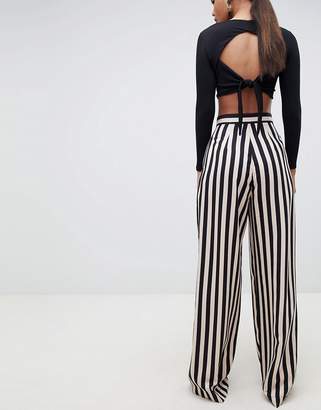 ASOS Tall DESIGN Tall tailored stripe statement wide leg trousers