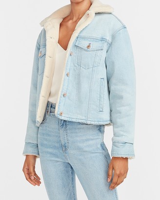 shearling denim jacket womens
