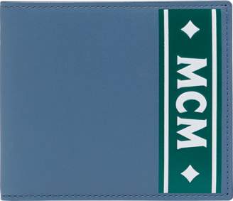 MCM Bifold Wallet In Coburg Logo Stripe