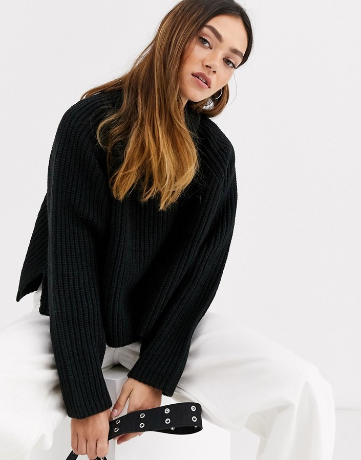 Weekday Cassandra sweater in black - ShopStyle