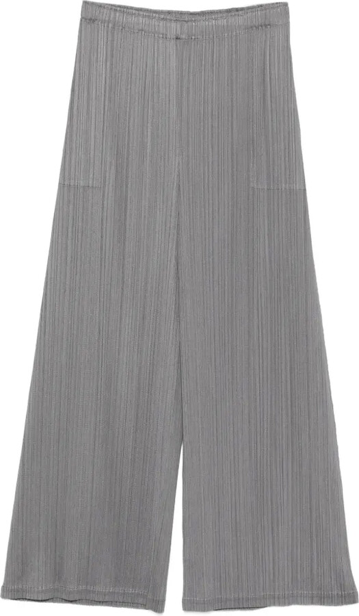Pleats Please Issey Miyake Pleated Side-Pocket Trousers