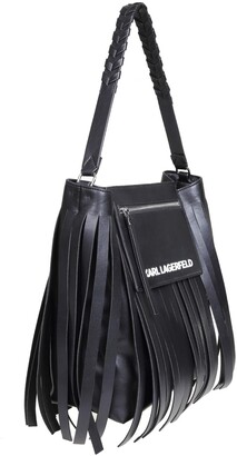 Womens Bags Hobo bags and purses - Save 49% Karl Lagerfeld Leather Hobo Bag With Fringes Color in Nero Black 