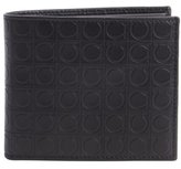 Thumbnail for your product : Ferragamo black gancio embossed leather bi-fold wallet